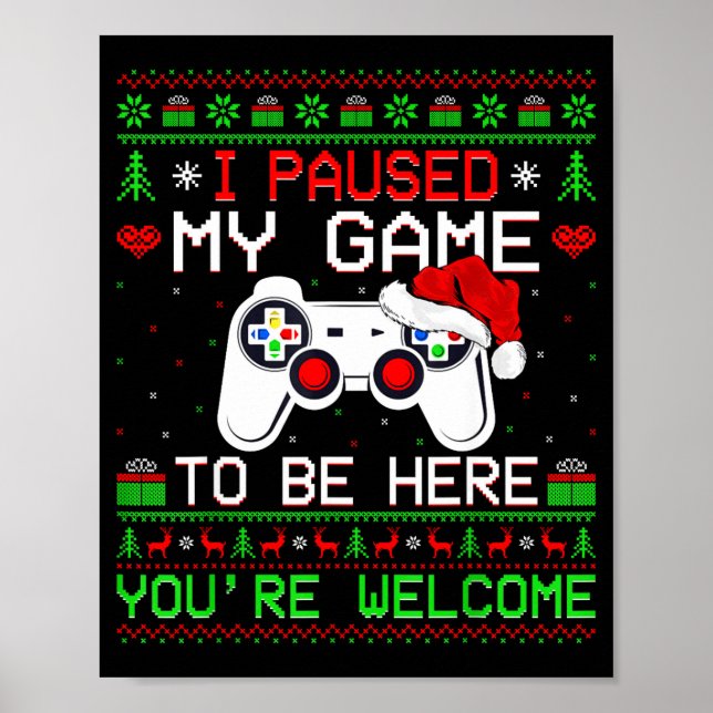 Video Game Christmas Ugly Sweater Funny Gamer Gami Poster (Front)