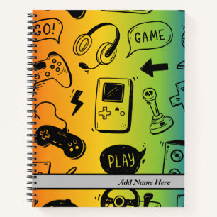 Video Game, Colourful  Spiral Notebook