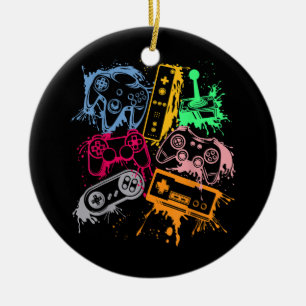 Video Game Console Controllers Retro 80's 90's Arc Ceramic Ornament