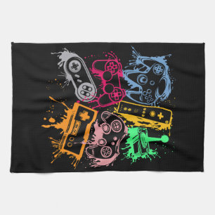 Video Game Console Controllers Retro 80's 90's Arc Kitchen Towel