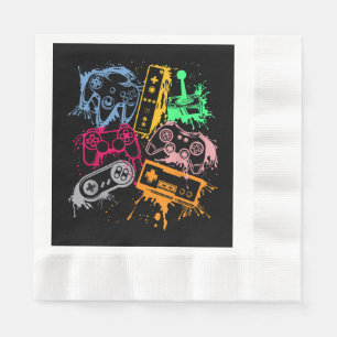 Video Game Console Controllers Retro 80's 90's Arc Napkin