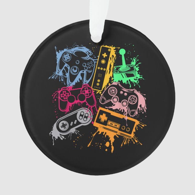 Video Game Console Controllers Retro 80's 90's Arc Ornament (Front)
