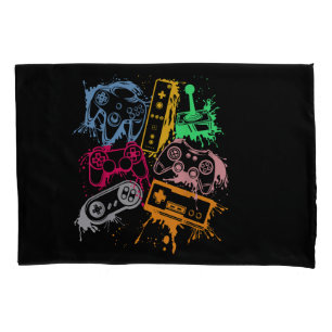 Video Game Console Controllers Retro 80's 90's Arc Pillowcase