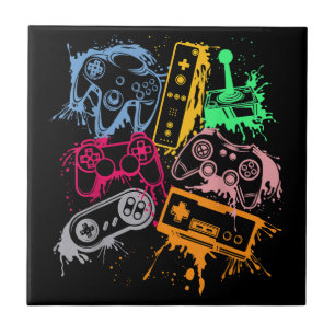 Video Game Console Controllers Retro 80's 90's Arc Tile