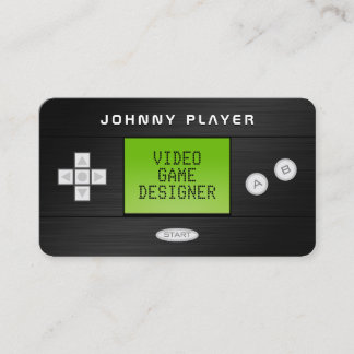 Video game console handheld faux looks business card