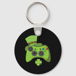 Video Game Console St Patricks Day Kids Gamers  Keychain