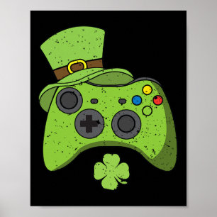 Video Game Console St Patricks Day Kids Gamers Poster