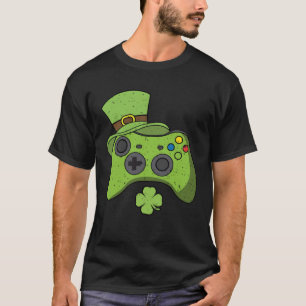 Video Game Console St Patricks Day Kids Gamers T-Shirt