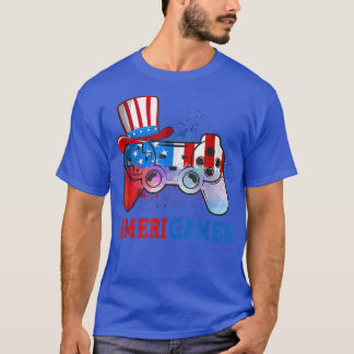 Video Game Controller 4th Of July Amerigamer Ameri T-Shirt