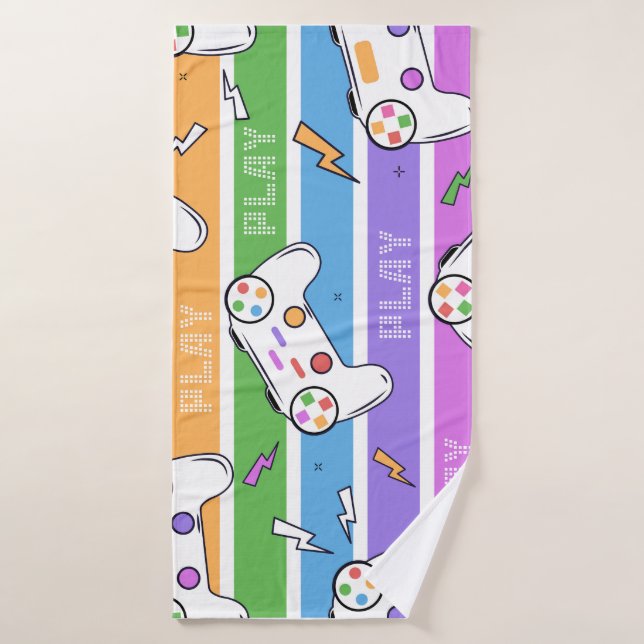 Video Game Controller Birthday Party Bath Towel (Bath Towel)