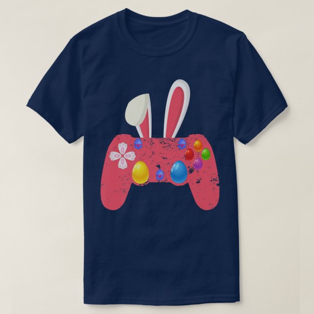 Video Game Controller Bunny Gamer Boys Easter Sund T-Shirt (Design Front)