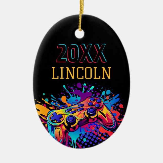 Video Game Controller Ceramic Ornament (Front)