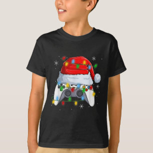 Video Game Controller Christmas Lights Gamer Boys  T-Shirt
