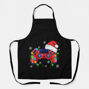 Video Game Controller Christmas Santa Hat Gamer Bo Apron