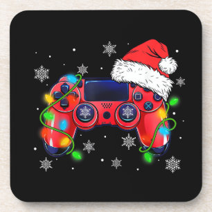 Video Game Controller Christmas Santa Hat Gamer Bo Coaster