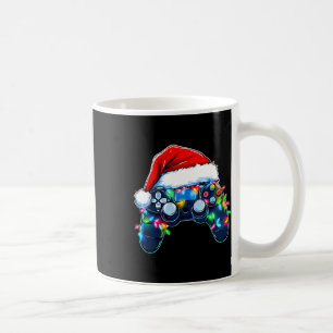 Video Game Controller Christmas Santa Hat Gamer Bo Coffee Mug