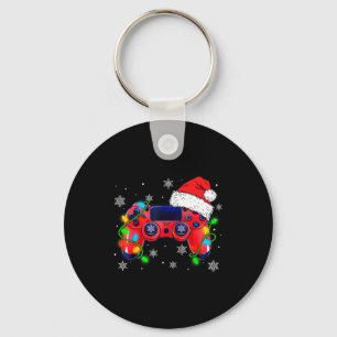 Video Game Controller Christmas Santa Hat Gamer Bo Keychain