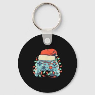 Video Game Controller Christmas Santa Hat Gamer Bo Keychain
