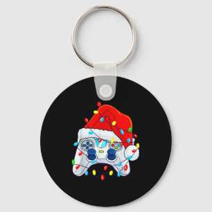 Video Game Controller Christmas Santa Hat Gamer Bo Keychain