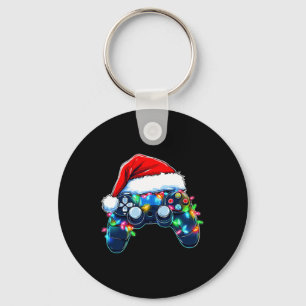 Video Game Controller Christmas Santa Hat Gamer Bo Keychain