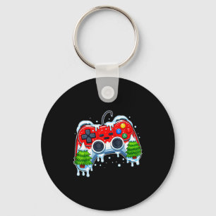 Video Game Controller Christmas Santa Hat Gamer Bo Keychain