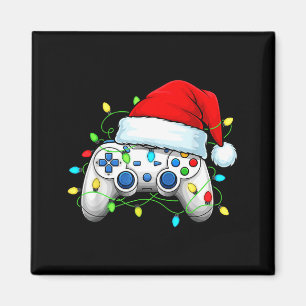 Video Game Controller Christmas Santa Hat Gamer Bo Magnet