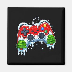 Video Game Controller Christmas Santa Hat Gamer Bo Magnet