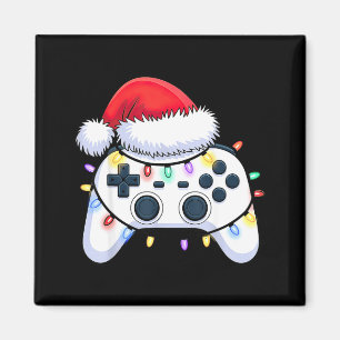 Video Game Controller Christmas Santa Hat Gamer Bo Magnet