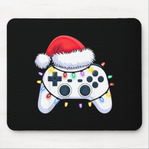 Video Game Controller Christmas Santa Hat Gamer Bo Mouse Pad