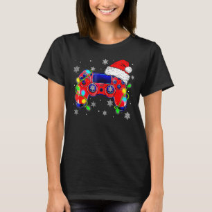 Video Game Controller Christmas Santa Hat Gamer Bo T-Shirt