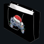 Video Game Controller Christmas Santa Hat Gamer Large Gift Bag<br><div class="desc">Video Game Controller Christmas Santa Hat Gamer</div>