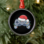 Video Game Controller Christmas Santa Hat Gamer Metal Ornament<br><div class="desc">Video Game Controller Christmas Santa Hat Gamer</div>
