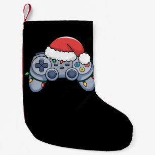 Video Game Controller Christmas Santa Hat Gamer Small Christmas Stocking