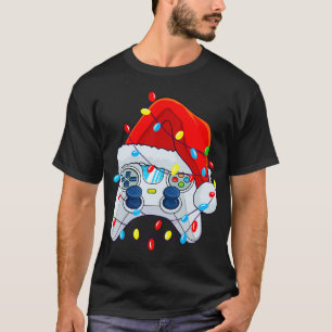 Video Game Controller Christmas Santa Hat Gamer T-Shirt