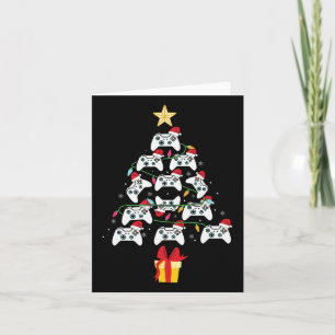 Video Game Controller Christmas Tree Xmas Boy Men Card