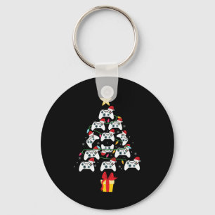 Video Game Controller Christmas Tree Xmas Boy Men Keychain