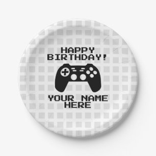 Video game controller custom Birthday party plates