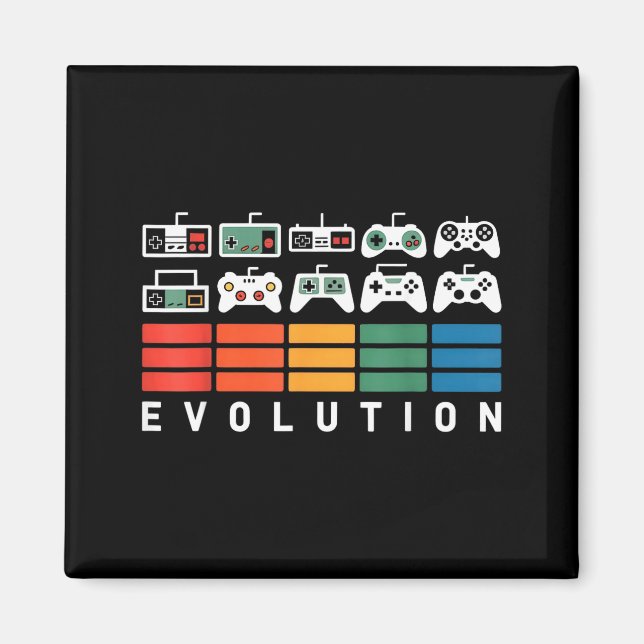 Video Game Controller Evolution 80s 90s Retro Gami Magnet (Front)