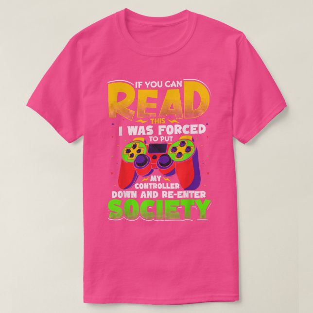 Video Game Controller Gamer Tees Funny Gaming Men  (Design Front)