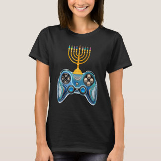 Video Game Controller Hanukkah 2022 Menorah Candle T-Shirt