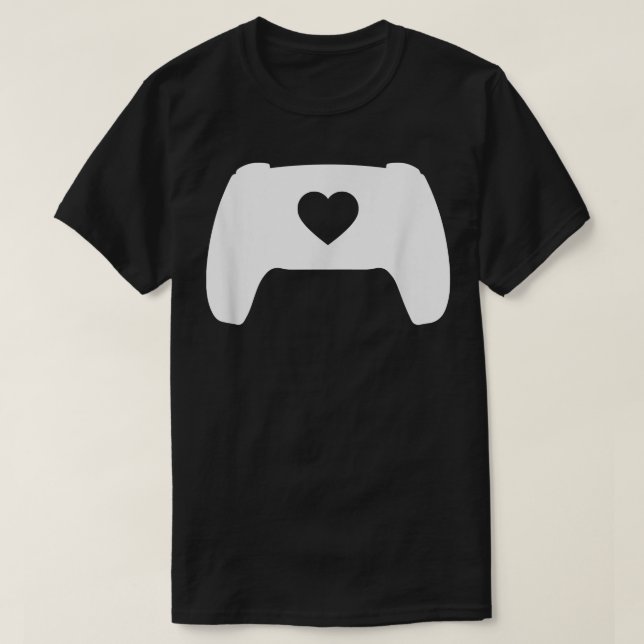 Video Game Controller Heart Gamer Valentine's Day  T-Shirt (Design Front)