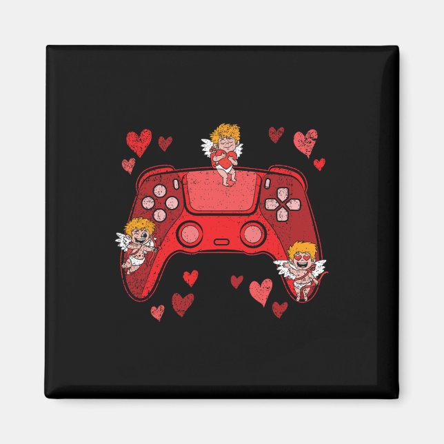Video-game Controller Heart Valentines Day Cute Ga Magnet (Front)