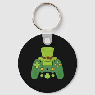 Video Game Controller Irish Gamer Boys Happy St Pa Keychain