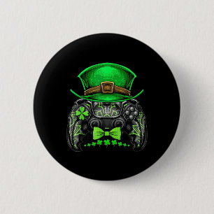 Video Game Controller Irish Gamer Boys St Patricks 2 Inch Round Button