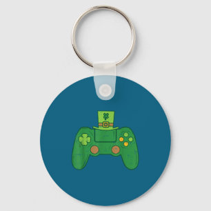 Video Game Controller Irish Gamer Boys St Patricks Keychain