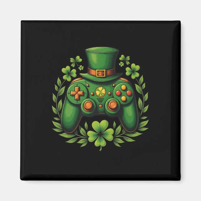 Video Game Controller Irish Gamer Boys St Patricks Magnet (Front)