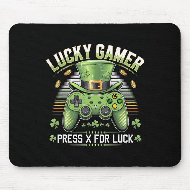 Video Game Controller Irish Gamer Boys St Patricks Mouse Pad (Front)