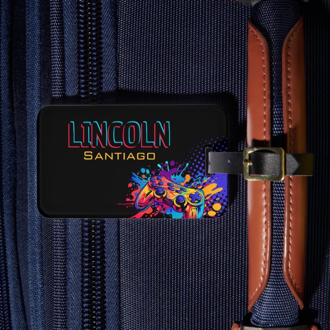 Video Game Controller Luggage Tag (Front Insitu 4)