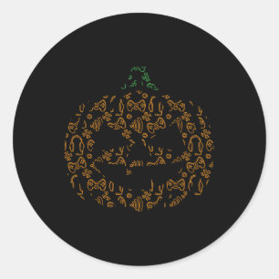 Video-game Controller Pumpkin Halloween Costume Ga Classic Round Sticker