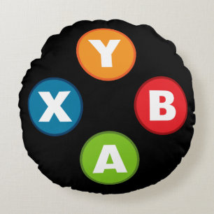 Video Game Controller Round Pillow for Gamer